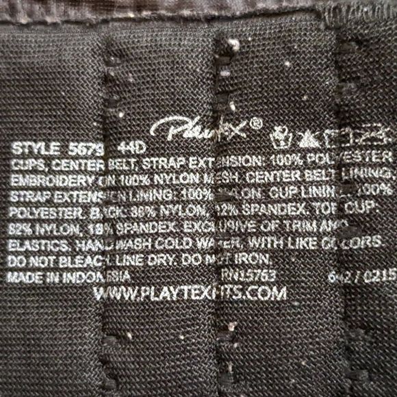 Playtex Bra Black with Gold Stitching 42D - Picture 3 of 8